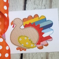 Turkey Machine Applique Design - Bean Stitch